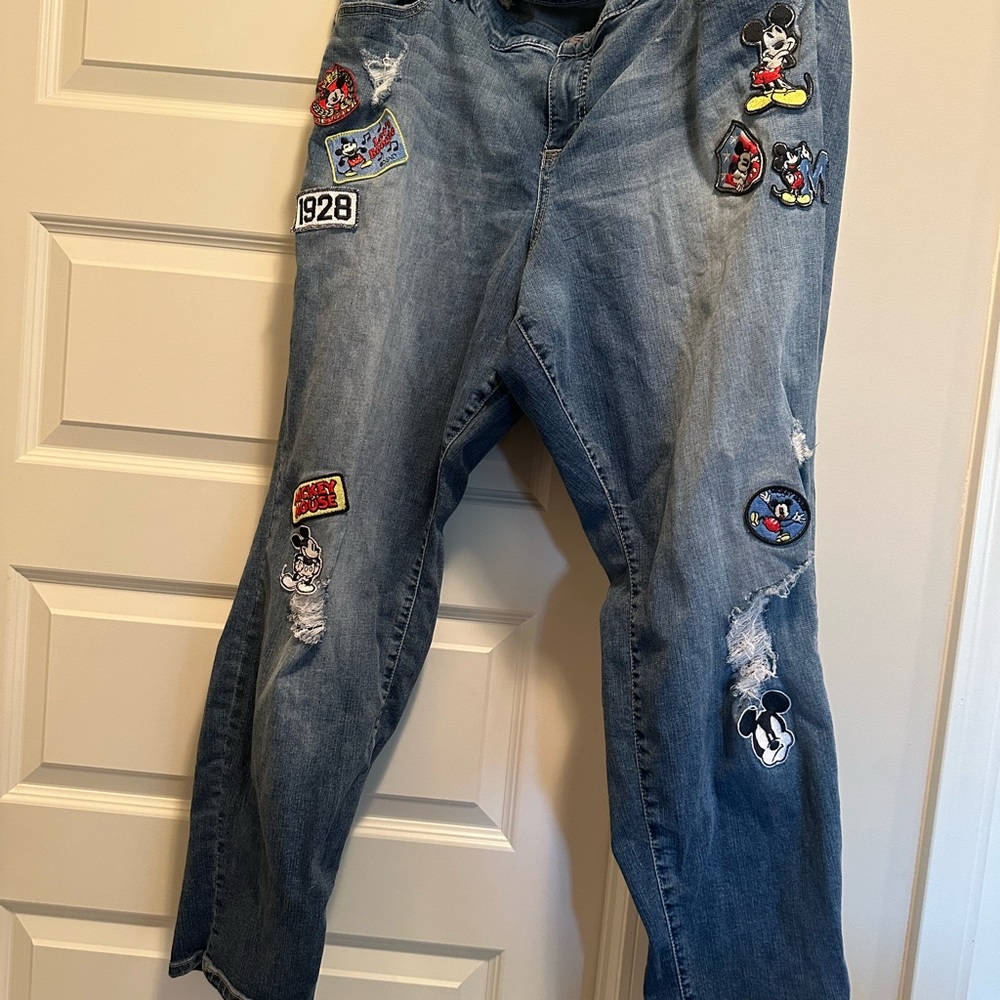 Blue Jeans with Cartoon Patches